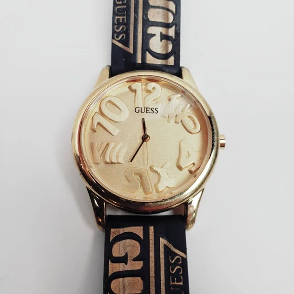 Accessories Vintage Guess Watch 1993 Gold Tone With Leather